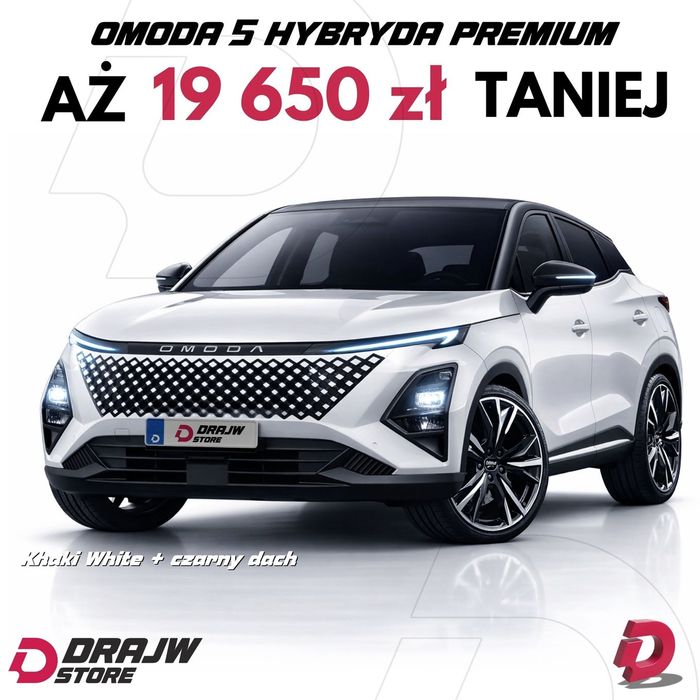 Omoda 5 Hybryda PREMIUM | Rabat 19 650 zł | czarny-biały-czerwony | od ręki!
