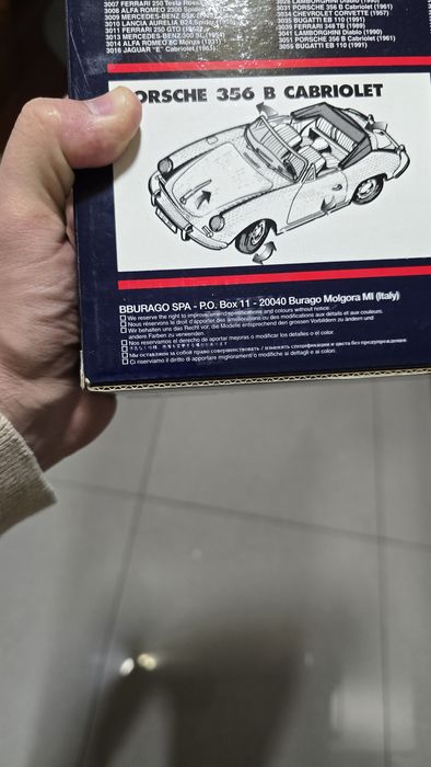 Porsche 356 B Cabriolet (1961) - Bburago 1/18 - Made in Italy