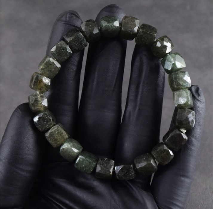 Pulseira de Contas Facetadas de Quartzo Rutilo Genuíno 132 Quilates