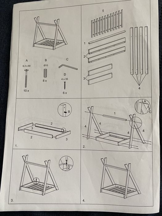Łóżko dziecięce w stylu tipi 160x 84