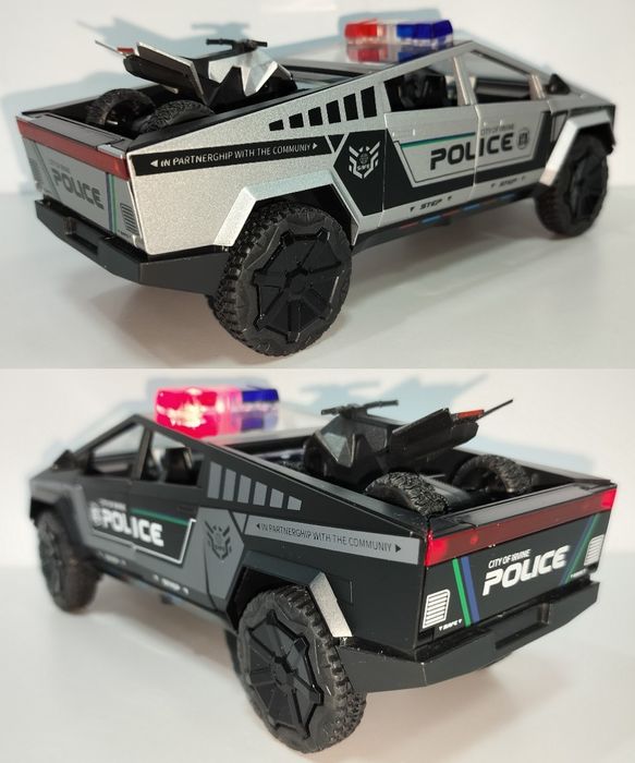 Tesla Cybertruck Полиция модель 1:24 XHD Метал звук Свет