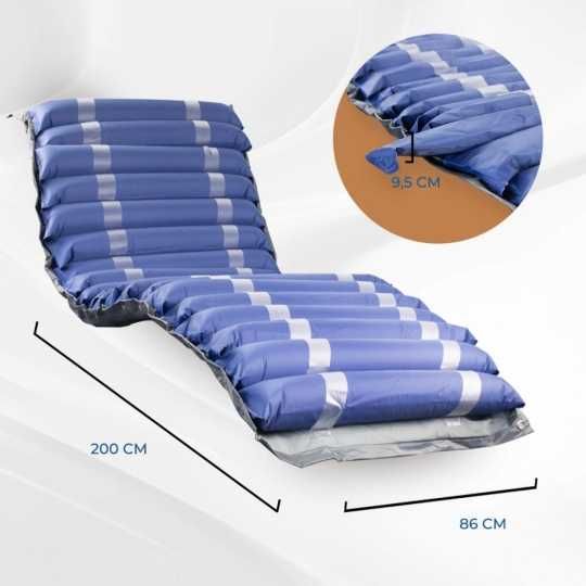 Colchão anti-escaras, compressor, 200x86x9.5cm, 20 cél., Azul, Mobi 2