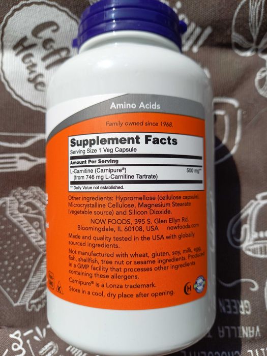 Now Foods L-Carnitine л карнитин л карнітин жиросжигатель 250 500 1000