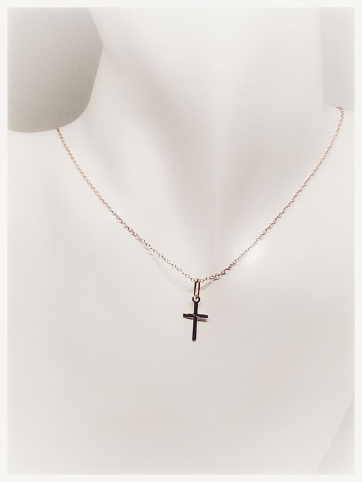 Delikatny Złoty Łańcuszek 585 14k Chrzest Chłopczyk