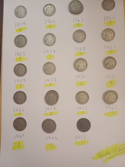 Moedas antigas de 50 centavos