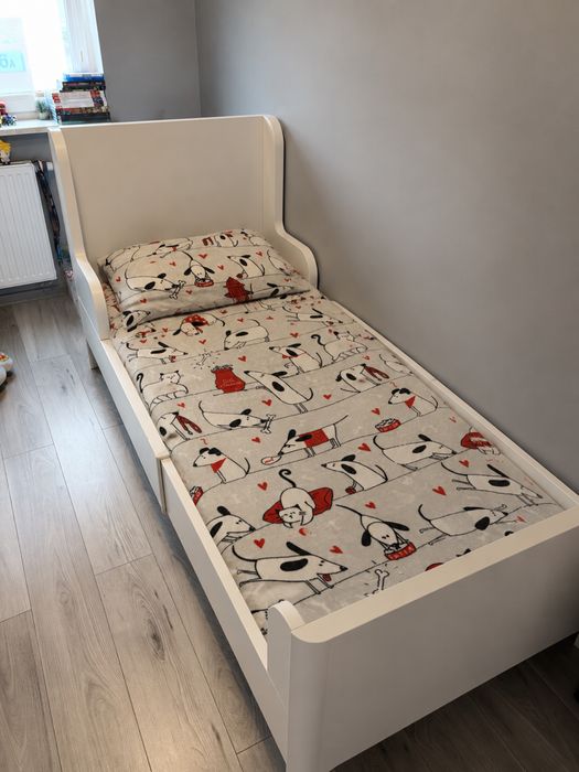 Ikea łóżko dziecięce rozsuwane  biale 80x200cm