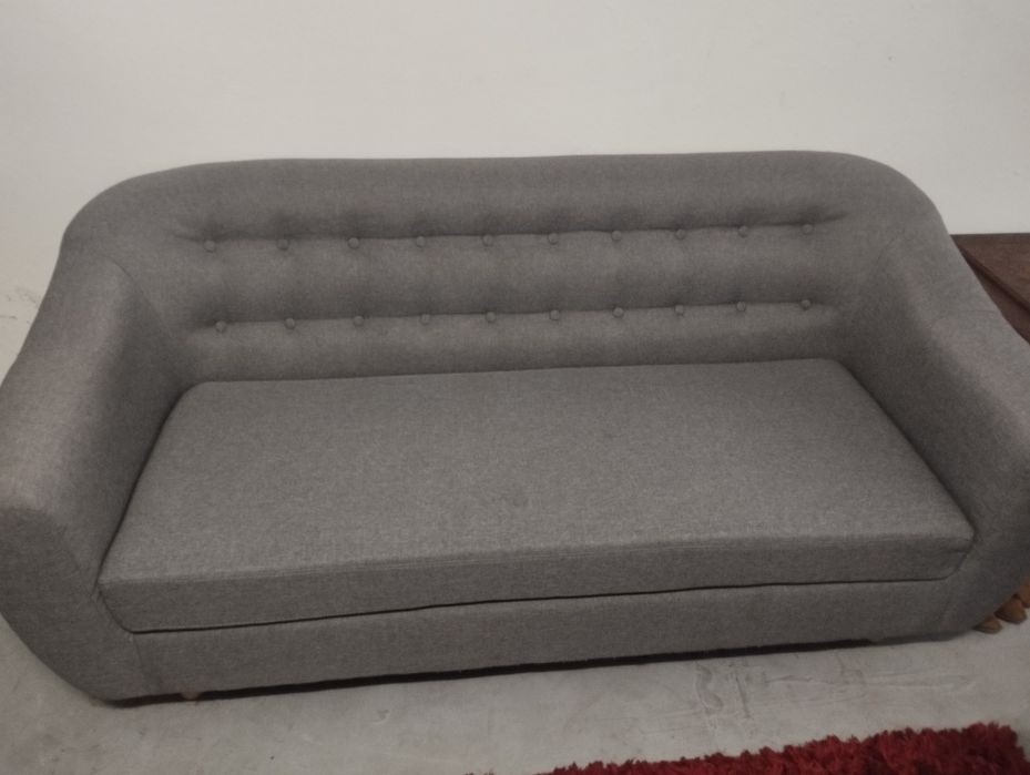 Conjunto de 2 Sofás 3 Lugares Cinzentos – Estilo Nórdico (1,90 m)