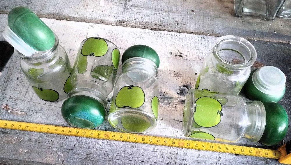 Conjunto 5 Frascos Antigos Cozinha Tampa Vedante