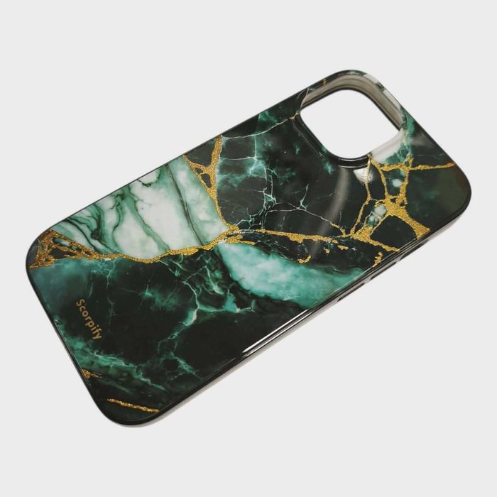 plecki SCORPIFY do iphone 15 zielony brokat