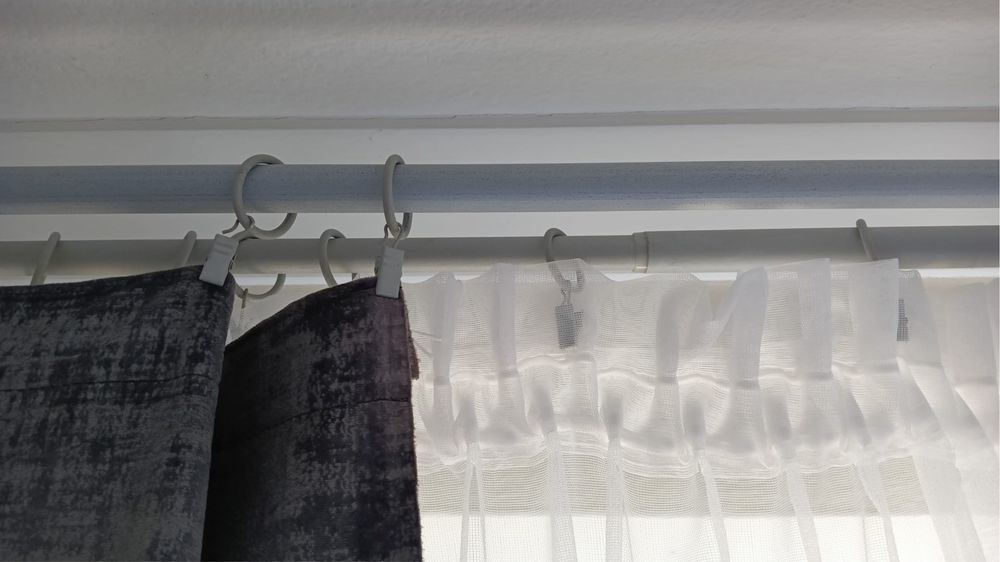 Karnisz Ikea 210-385 cm podwójny żabki