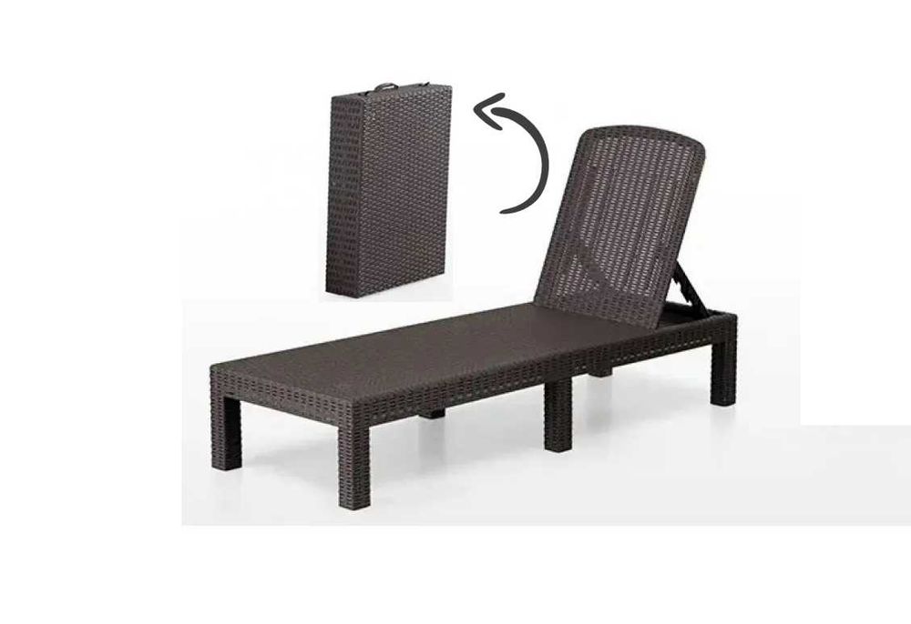 Садовий складний лежак пляжний для відпочинку, Шезлонг коричневий