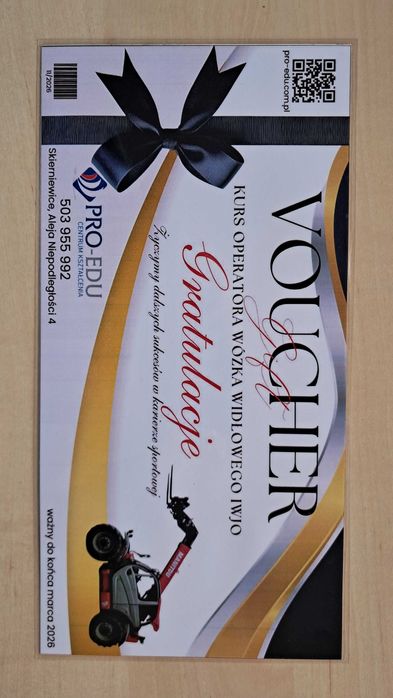 Sprzedam voucher na kurs operatora wózka widłowego I wjo