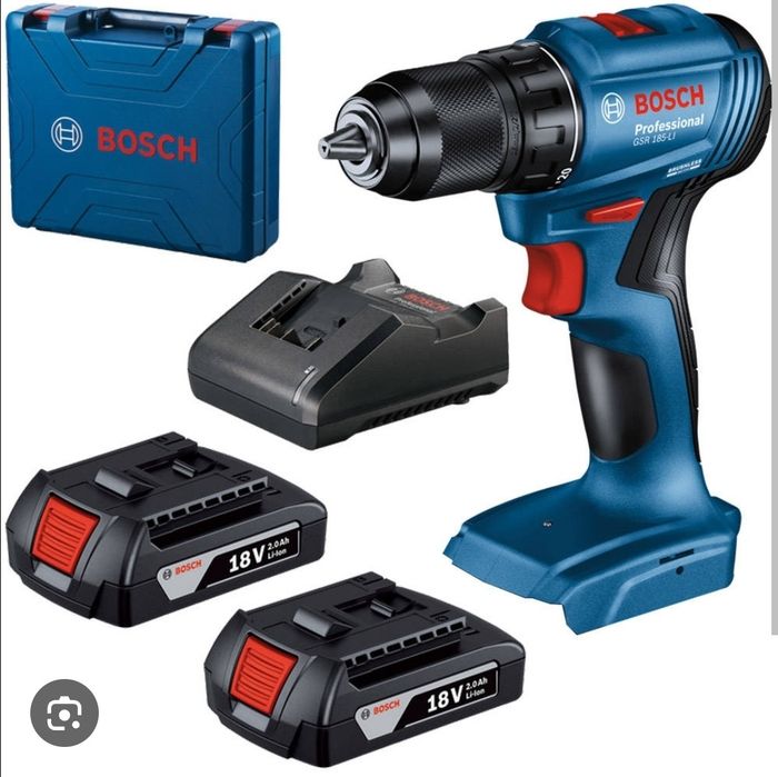 NOWA Wiertarko-Wkrętarka Bosch GSR 185-LI 18V 2x Aku + Ładowarka + Walizka