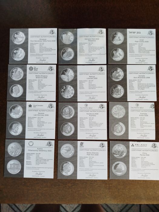 Zestaw 12 monet srebrnych Fabulous 2009