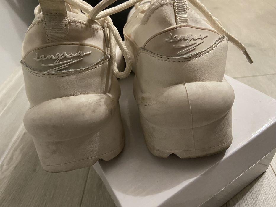 Buty skarpetkowe sneakersy białe kremowe beżowe sportowe casual