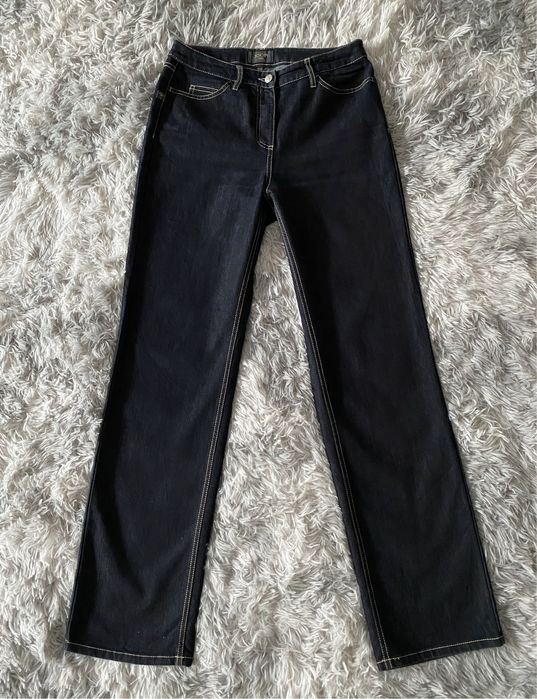 Granatowe proste szersze jeansy M 38 JOOP! Basic premium boyfriend