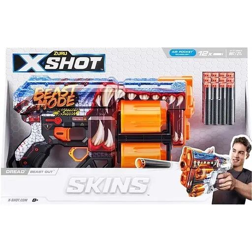Швидкострільний бластер Zuru X-Shot Skins Dread Beast Out, 12 патронів