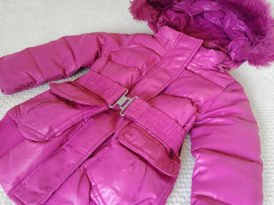 BENETTON puch płaszczyk zimowy różowy 74 80