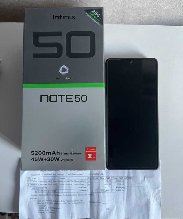 Смартфон Infinix Note 50 8/256Gb Shadow Black X6858 Как новый! 1 месяц