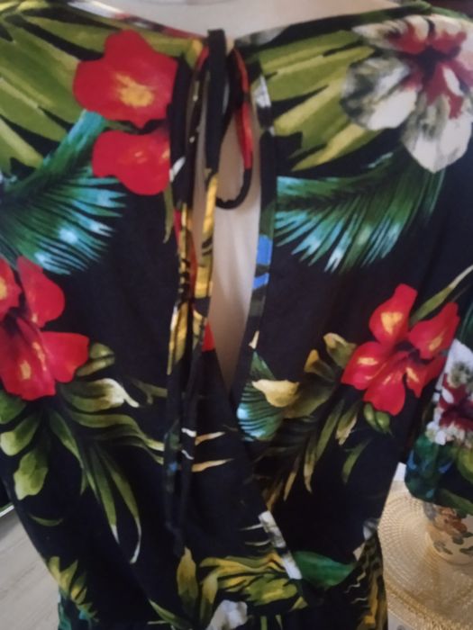 Świetny nowy długi dzianinowy kombinezon z szerokimi nogawkami L-2XL