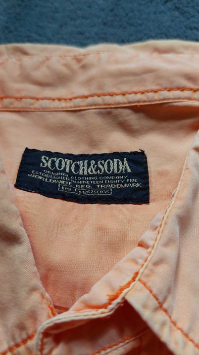 Pomarańczowa koszula Scotch & Soda; roz. L; bawełniana; UNIKAT!