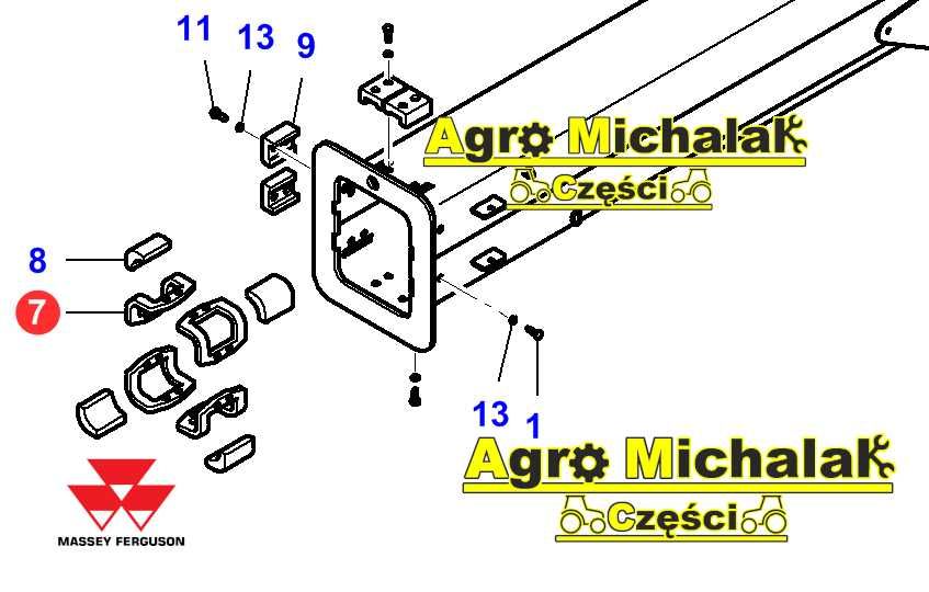 Osłona slizgu mocowanie ładowarka Massey 8947, 8937, 8925, 8926