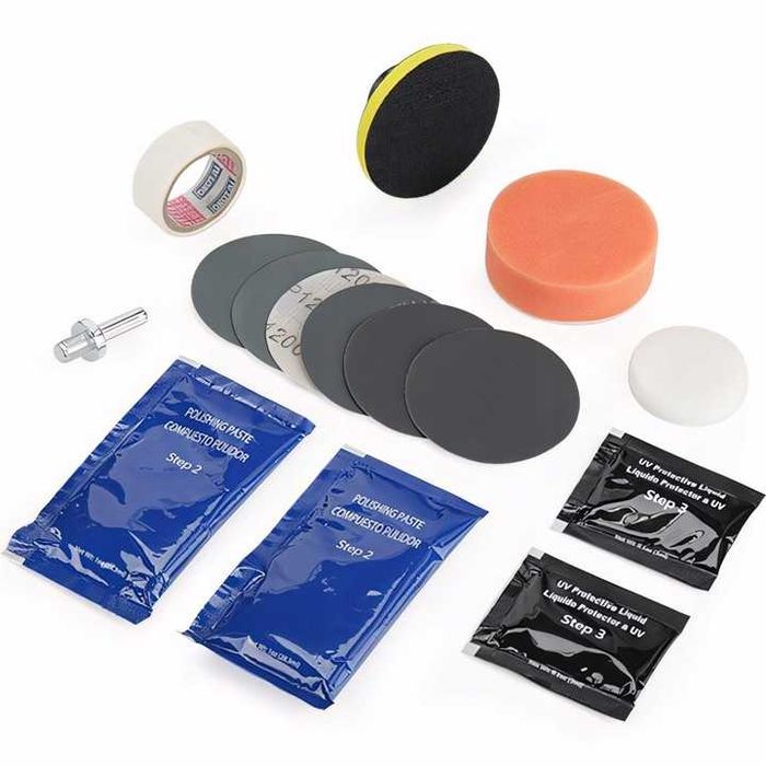 Zestaw Regeneracji Renowacji Polerowania Reflektorów lamp auta