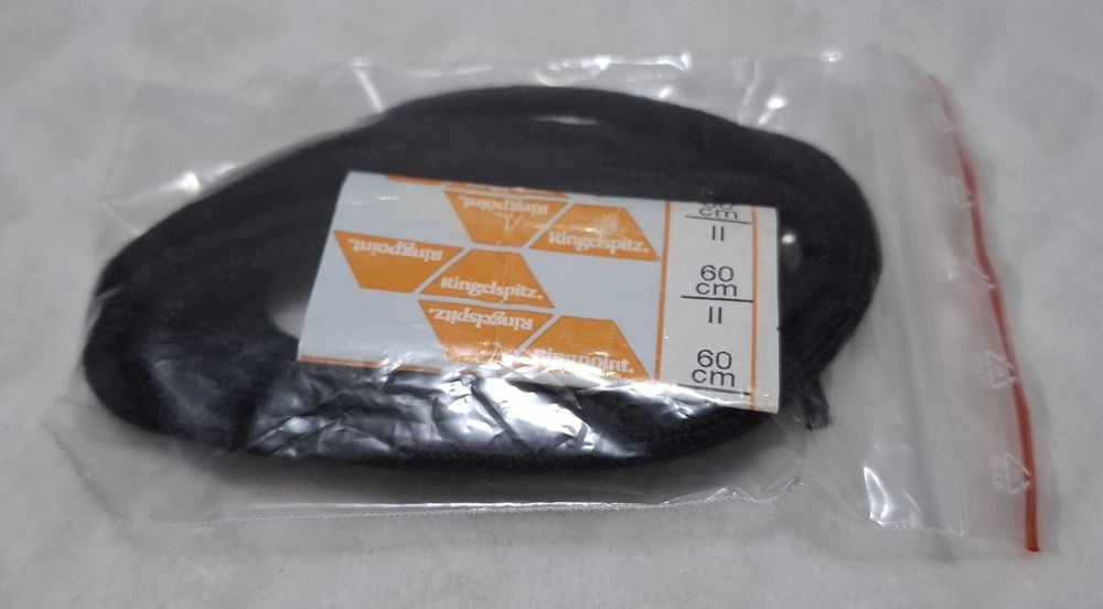 Sznurówki 60cm, okrągłe 5mm, czarne, Ringelspitz, Ringpoint