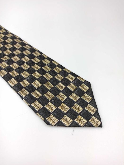 Ermenegildo Zegna granatowy jedwabny krawat w romby wks293