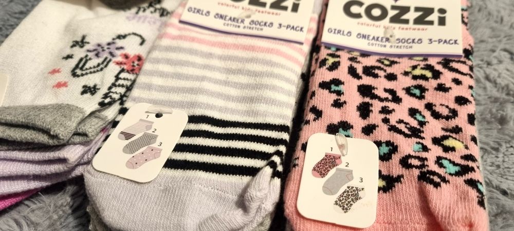 Skarpetki dziewczęce krótkie 9 par roz 23-26