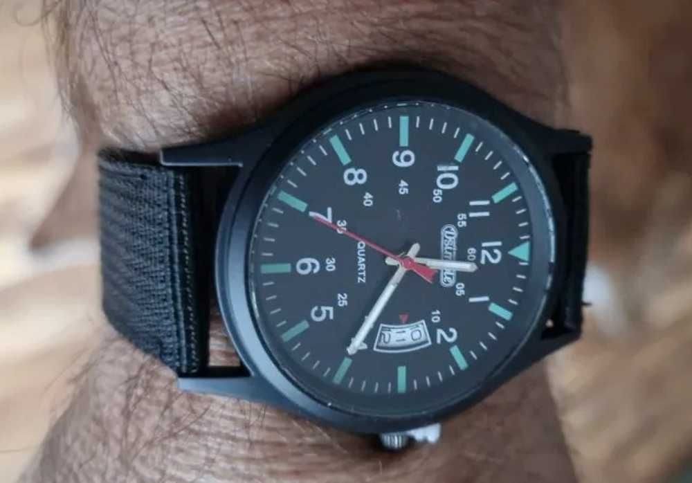 Модные мужские наручные часы с нейлоновым ремешком и календарем