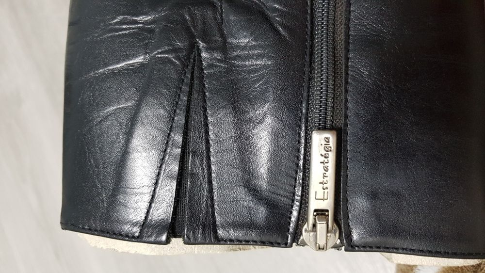 Botas em pele genuína 34