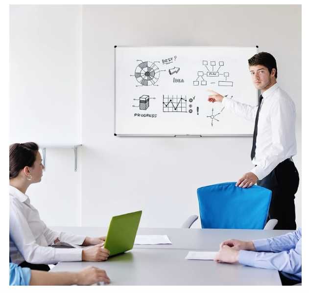 Amazon Basics Magnetyczna tablica suchościeralna 90×60 cm Biała