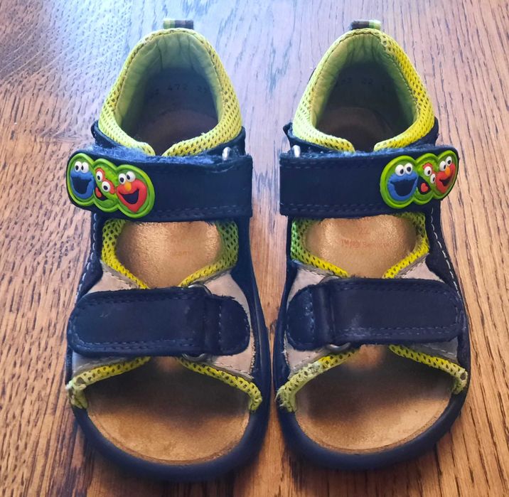 ELEFANTEN sandały sandałki Ulica Sezamkowa granat i oliwka buźki R. 22