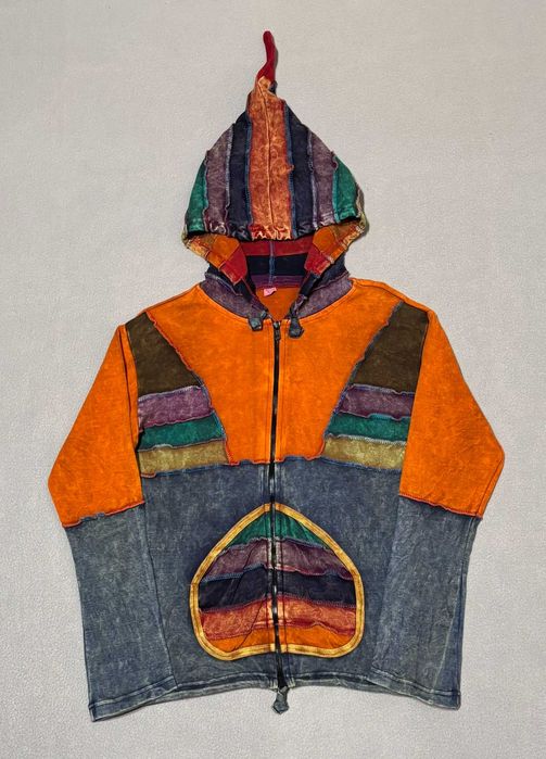 Bluza z kapturem zip Boho Hippie Nepal roz. L