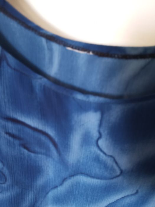 Vestido azul manga cava verão comprido tamanho L