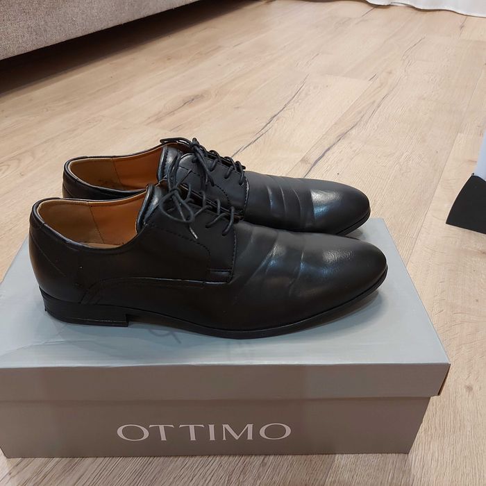 pantofle eleganckie czarne OTTIMO r.41 dł.wkł. 28cm idealny