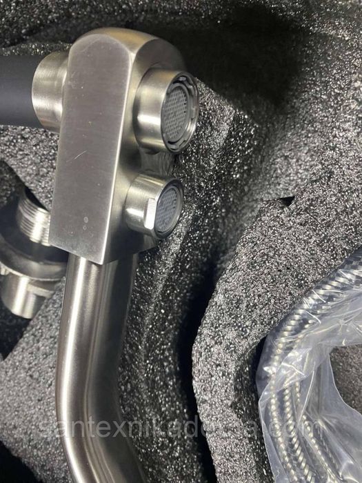 Змішувач для кухні під осмос ZEGOR SAM18- нержавійка чорний гофровилив