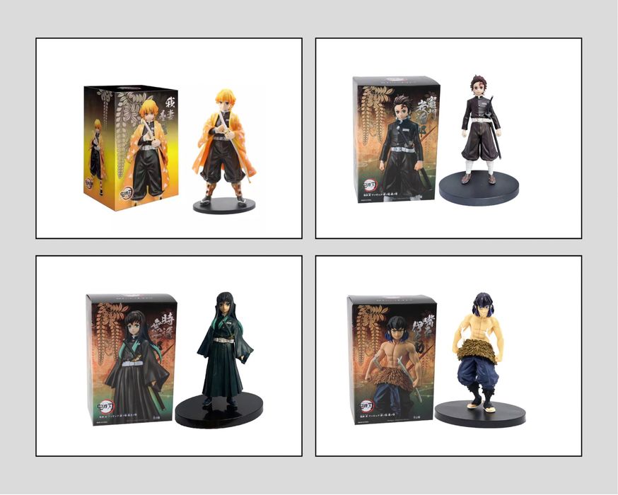 Figura anime 16cm kimetsu yaiba guerreiro agatsuma zenitsu nezuko
