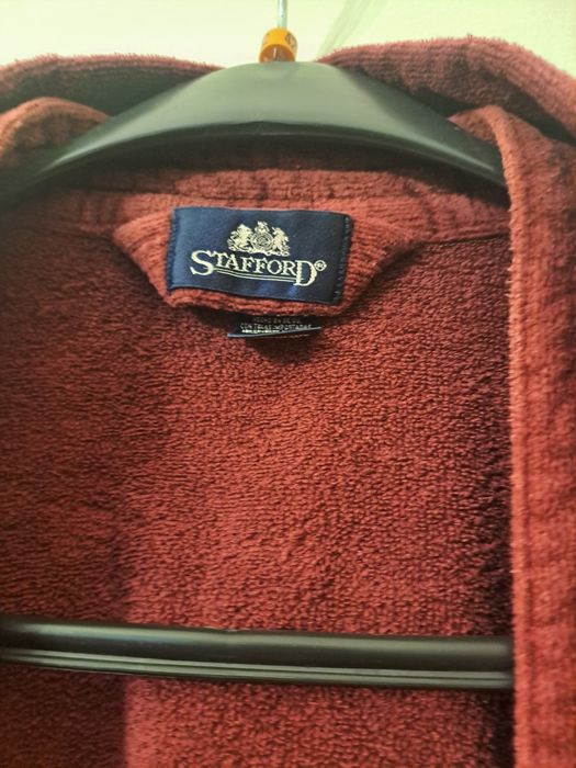 Szlafrok Bordowy STAFFORD gruba frotte