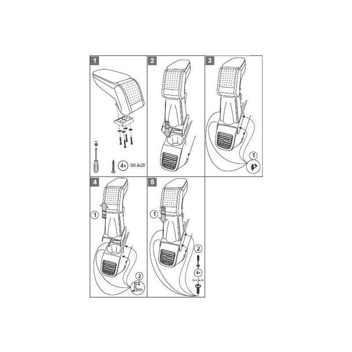 Подлокотник (ArmSter S) для Fiat Doblo 2015+ (ARMSTER, V00902)