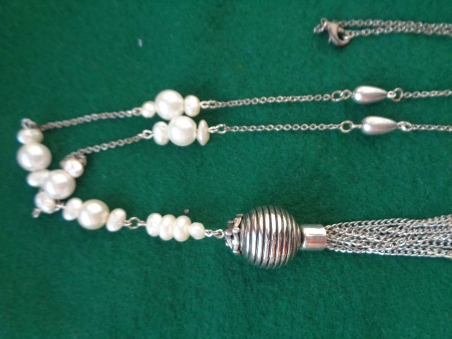 весільні білі штучн перли намисто