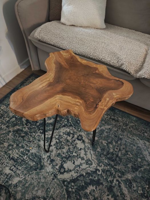 Stolik plaster drewna, drewniany, naturalny, loft