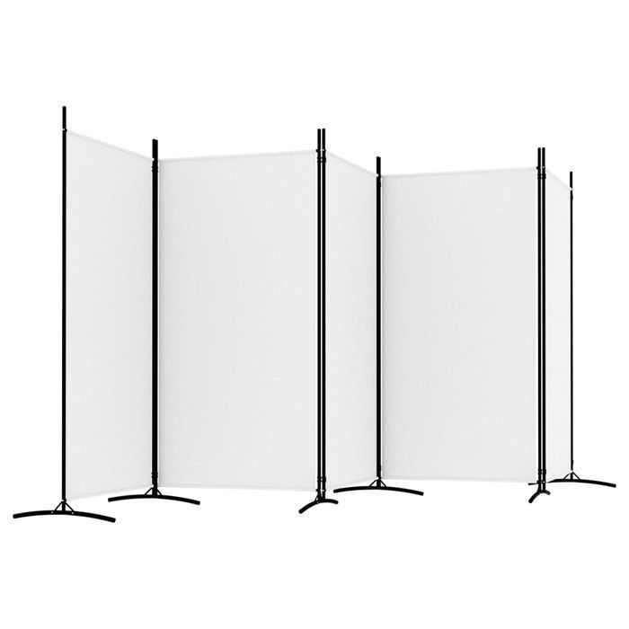 Parawan 5-panelowy biały 433x180 cm