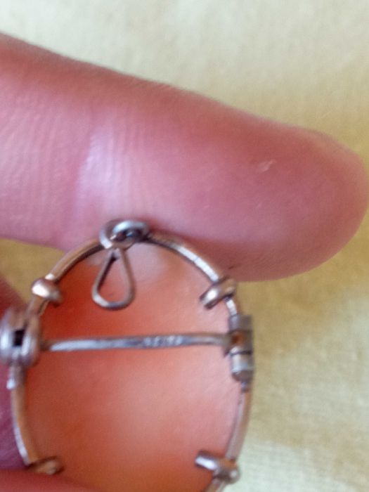 Винтажная серебряная камея на раковине