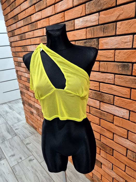 Neonowy top z siatki