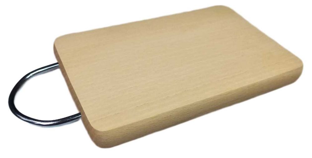 Deska kuchenna, taca 18X12 cm, metalowy uchwyt