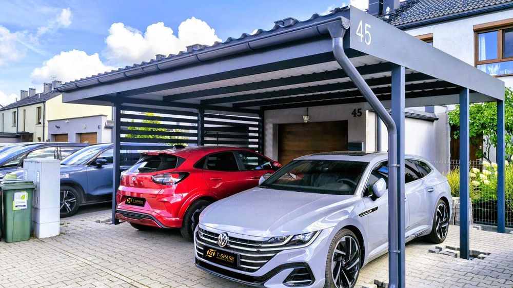 Wiata garażowa 6x6 m, carport - wiata samochodowa dwustanowiskowa