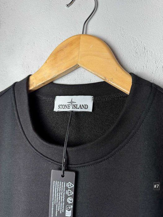 Новая толстовка Стон Айленд — Черный Свитшот Stone Island — Cotton 100%