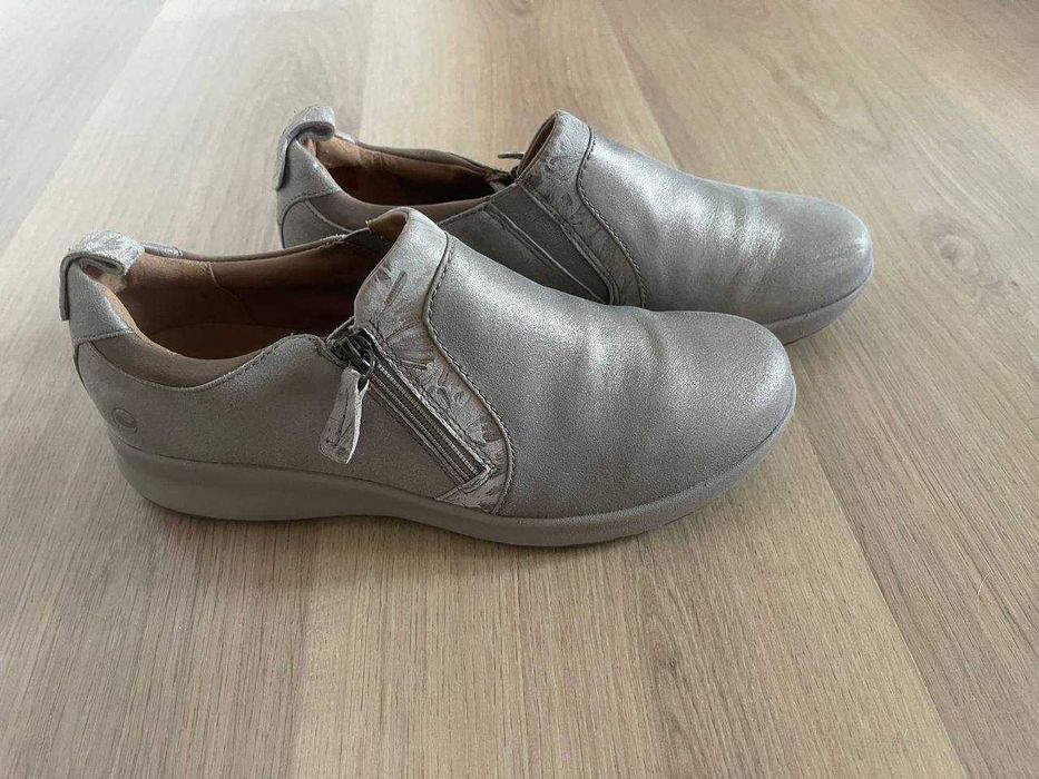 Туфли кожанние широкая нога Clarks unstructured